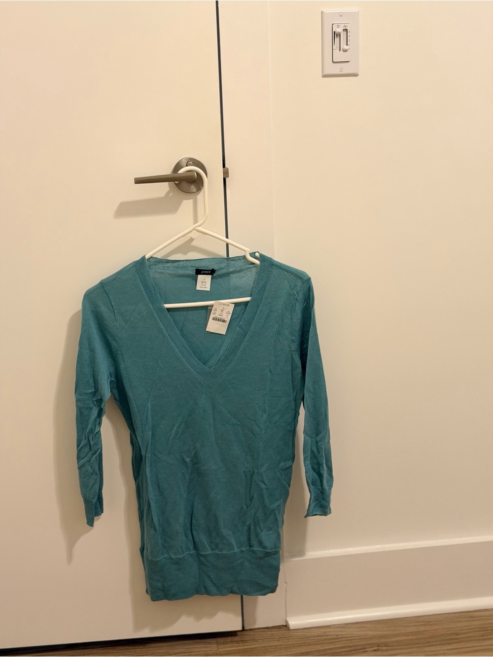Teal V-Neck Lightweight Sweater